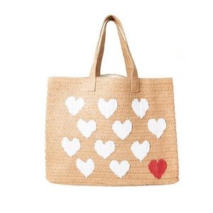 BEYOND THE BEACH Be Mine Tote with heart embroidery